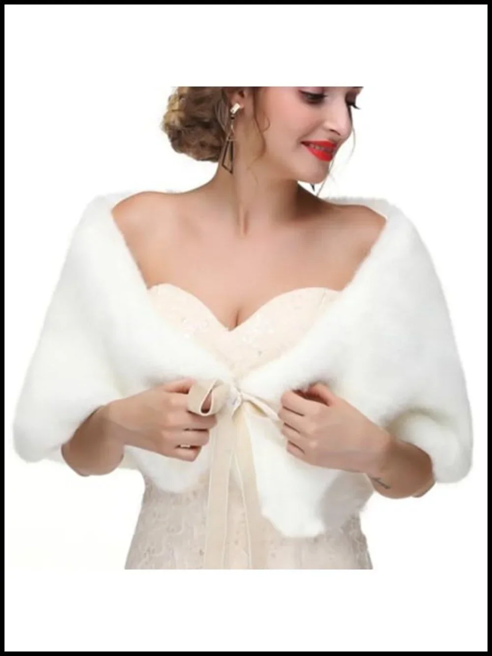 Faux Fur Shawl Wrap Wedding Bridal Stole Scarf